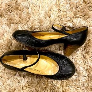 Black Italian Mary Janes-style heels